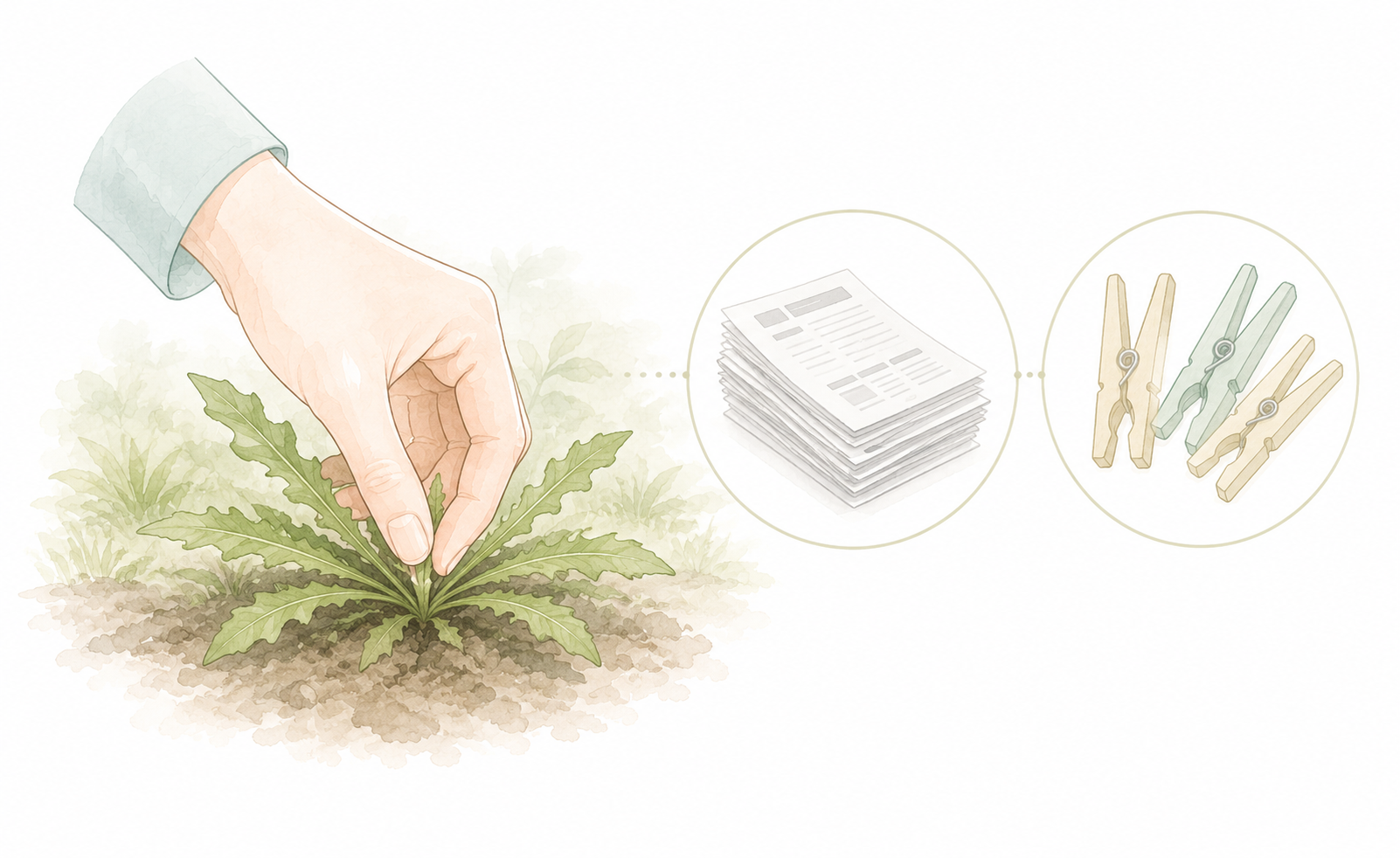 草むしりなど指先を使うつまみ動作